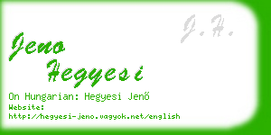 jeno hegyesi business card